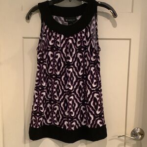 INC International Concepts Purple and Black Patterned Sleeveless Tank
